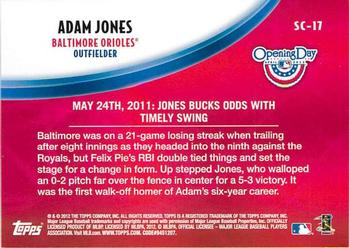 2012 Topps Opening Day - Superstar Celebrations #SC-17 Adam Jones Back