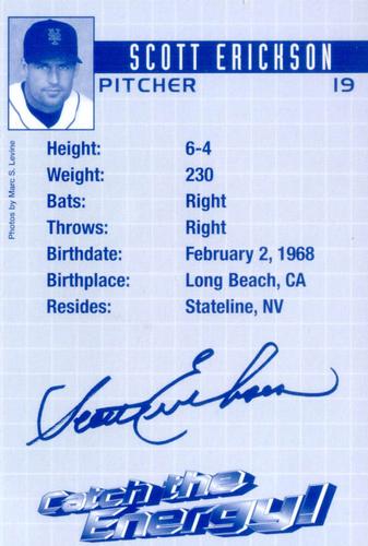 2004 New York Mets Marc S. Levine Photocards #NNO Scott Erickson Back