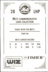 1991 The Wiz New York Mets #28 Blaine Beatty Back