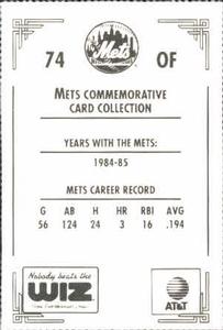 1991 The Wiz New York Mets #74 John Christensen Back