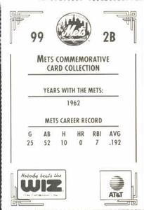 1991 The Wiz New York Mets #99 Sammy Drake Back