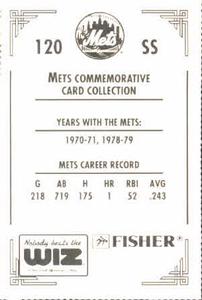 1991 The Wiz New York Mets #120 Tim Foli Back