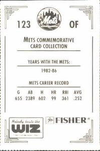1991 The Wiz New York Mets #123 George Foster Back