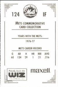 1991 The Wiz New York Mets #124 Leo Foster Back