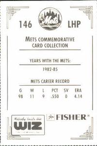 1991 The Wiz New York Mets #146 Tom Gorman Back