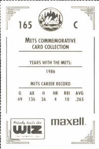 1991 The Wiz New York Mets #165 Ed Hearn Back