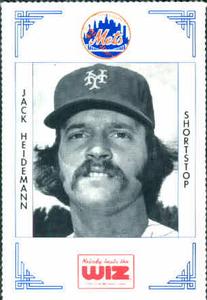 1991 The Wiz New York Mets #168 Jack Heidemann Front