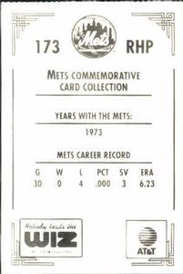 1991 The Wiz New York Mets #173 Phil Hennigan Back
