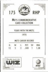 1991 The Wiz New York Mets #175 Ron Herbel Back