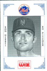 1991 The Wiz New York Mets #175 Ron Herbel Front