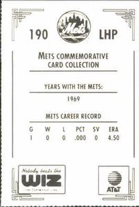 1991 The Wiz New York Mets #190 Jesse Hudson Back