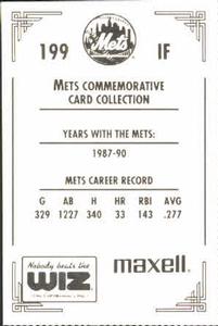 1991 The Wiz New York Mets #199 Gregg Jefferies Back