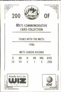 1991 The Wiz New York Mets #200 Stan Jefferson Back