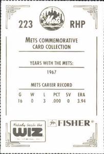 1991 The Wiz New York Mets #223 Jack Lamabe Back