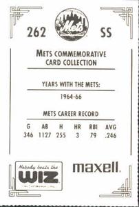 1991 The Wiz New York Mets #262 Roy McMillan Back