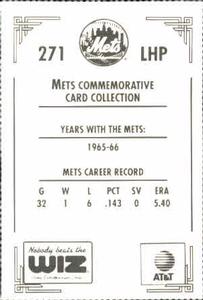 1991 The Wiz New York Mets #271 Larry Miller Back