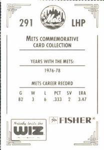 1991 The Wiz New York Mets #291 Bob Myrick Back