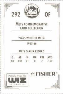 1991 The Wiz New York Mets #292 Dan Napoleon Back