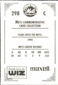 1991 The Wiz New York Mets #298 Charlie O'Brien Back