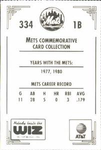 1991 The Wiz New York Mets #334 Luis Rosado Back