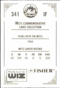 1991 The Wiz New York Mets #341 Amado Samuel Back