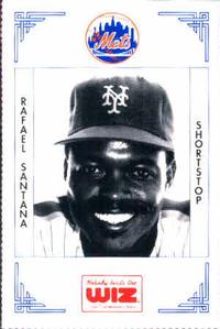 1991 The Wiz New York Mets #344 Rafael Santana Front