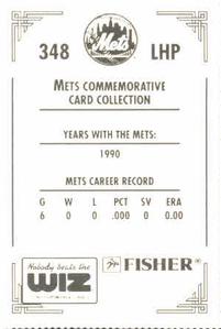 1991 The Wiz New York Mets #348 Dan Schatzeder Back