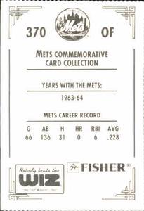 1991 The Wiz New York Mets #370 Dick Smith Back