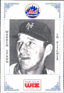 1991 The Wiz New York Mets #372 Warren Spahn Front