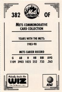 1991 The Wiz New York Mets #382 Darryl Strawberry Back