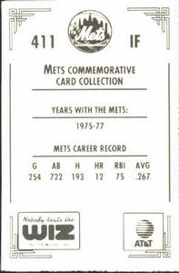 1991 The Wiz New York Mets #411 Joe Torre Back