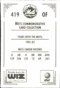 1991 The Wiz New York Mets #419 Ellis Valentine Back