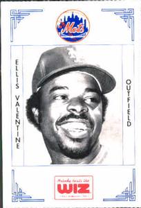 1991 The Wiz New York Mets #419 Ellis Valentine Front