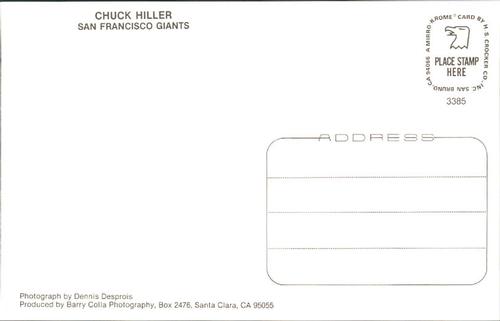 1985 Barry Colla Postcards #3385 Chuck Hiller Back