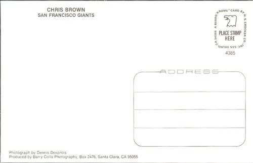 1985 Barry Colla Postcards #4385 Chris Brown Back