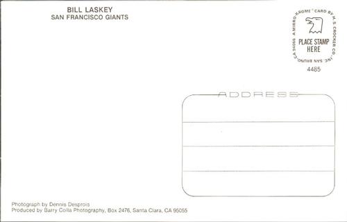 1985 Barry Colla Postcards #4485 Bill Laskey Back