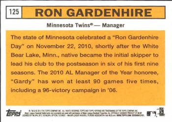 2012 Topps Heritage #125 Ron Gardenhire Back