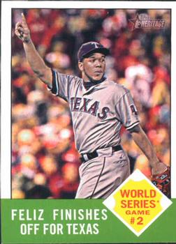 2012 Topps Heritage #143 Feliz Finishes Off for Texas Front