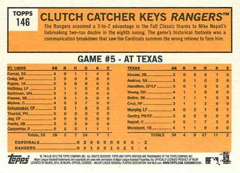 2012 Topps Heritage #146 Clutch Catcher Keys Rangers Back