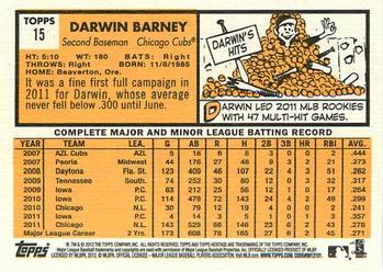 2012 Topps Heritage #15 Darwin Barney Back