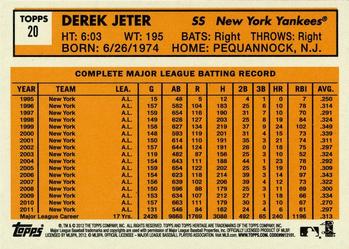 2012 Topps Heritage #20 Derek Jeter Back