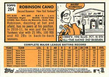 2012 Topps Heritage #264 Robinson Cano Back