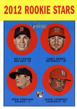 2012 Topps Heritage #321 Drew Pomeranz / Nate Spears / Corey Brown / Adron Chambers Front