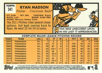 2012 Topps Heritage #341 Ryan Madson Back