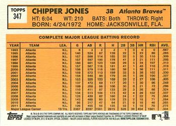 2012 Topps Heritage #347 Chipper Jones Back