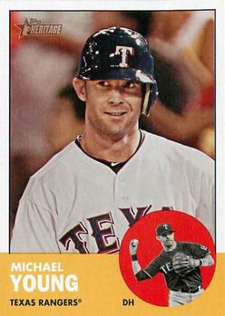 2012 Topps Heritage #373 Michael Young Front