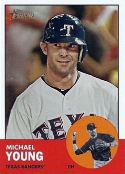 2012 Topps Heritage #373 Michael Young Front