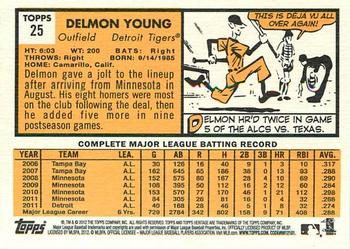 2012 Topps Heritage #25 Delmon Young Back