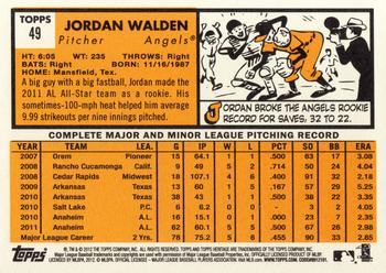 2012 Topps Heritage #49 Jordan Walden Back