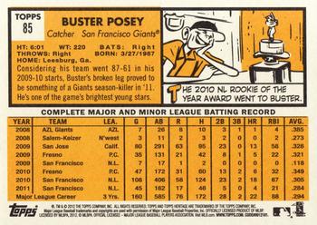 2012 Topps Heritage #85 Buster Posey Back
